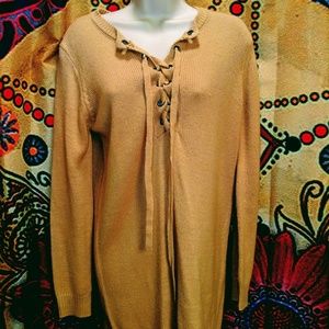 Forever 21 brand juniors small beige tie up dress